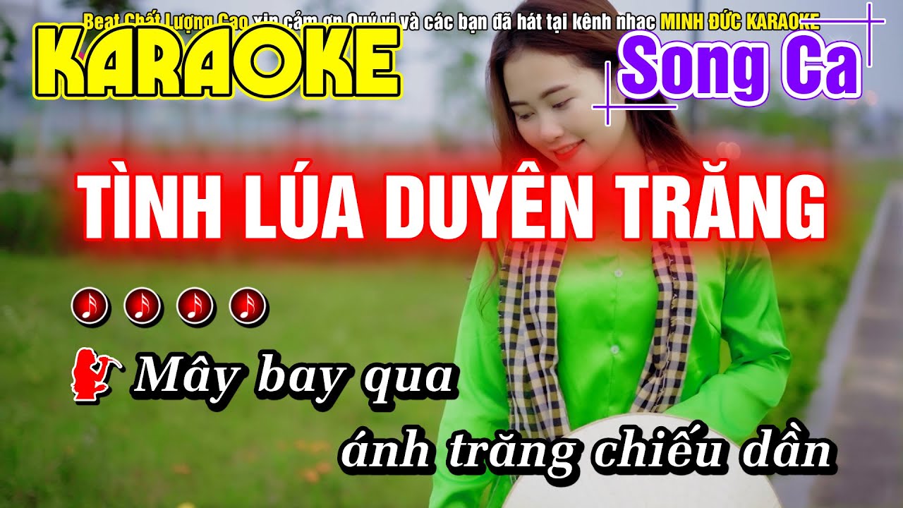 Karaoke Tình Lúa Duyên Trăng | Song Ca | Minh Đức Karaoke | Beat Cha Cha Cha | Đặng Thái Hiển