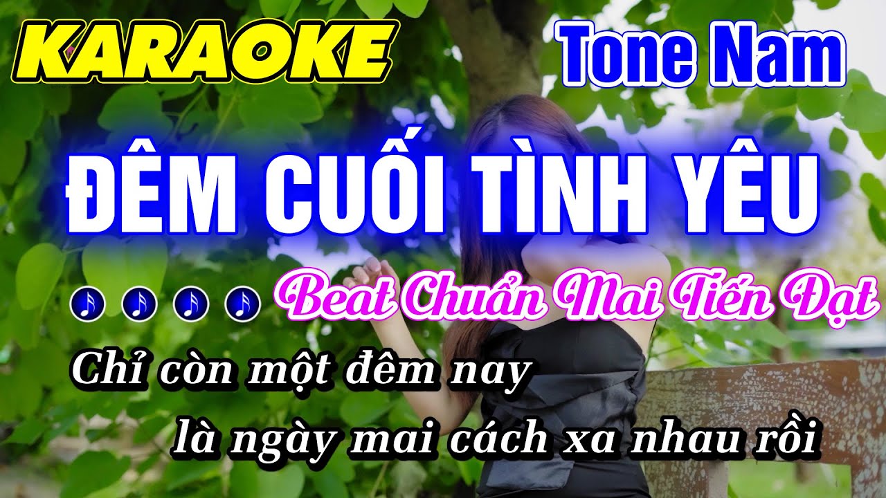 Karaoke Đêm Cuối Tình Yêu Tone Nam Nhạc Sống Beat Chuẩn Gia Tiến Mai Tiến Đạt - Minh Đức Karaoke