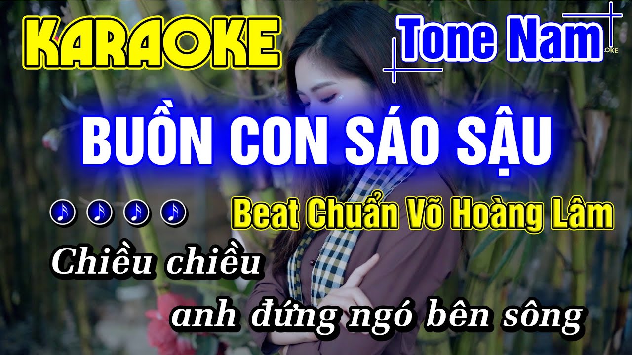 Buồn Con Sáo Sậu Karaoke Tone Nam Beat Phối Mới Dễ Hát Võ Hoàng Lâm Bolero - Minh Đức Karaoke