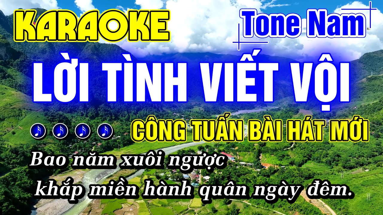 Lời Tình Viết Vội Karaoke Tone Nam Nhạc Sống KARAOKE RUMBA BEAT PHỐI MỚI NHẤT - Minh Đức Karaoke