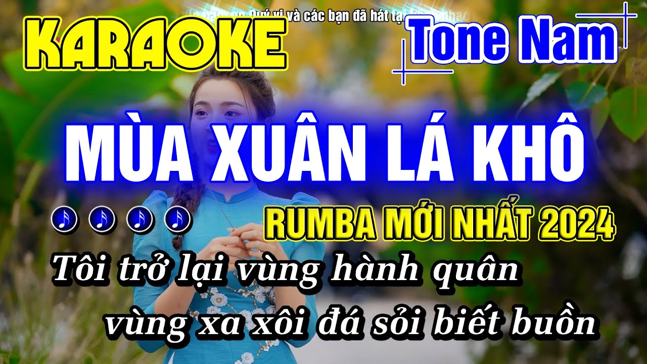 Mùa Xuân Lá Khô Karaoke Tone Nam Nhạc Sống RUMBA MỚI NHẤT 2024 HOÀNG CÔNG TUẤN - Minh Đức Karaoke