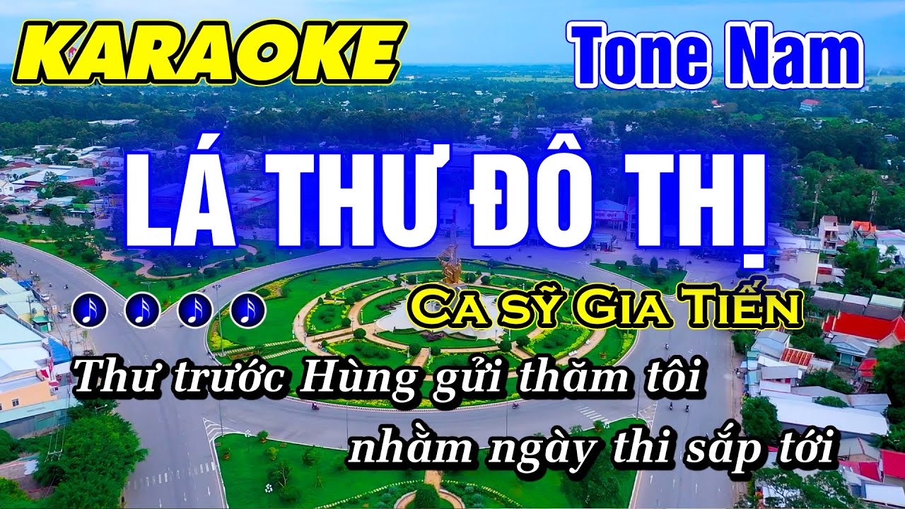 Karaoke Lá Thư Đô Thị Tone Nam Nhạc Sống Beat Phối Mới Gia Tiến (HAY DỄ HÁT) - Minh Đức Karaoke