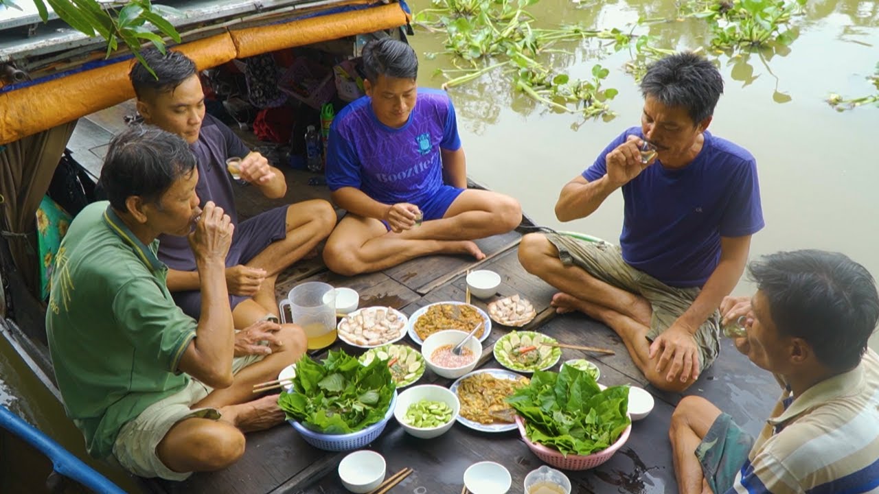 Cà Na Mùa Nước Nổi kẹp Mắm Sống, "Lai Rai" trên Sông Nước Miền Tây | Nét Quê #535