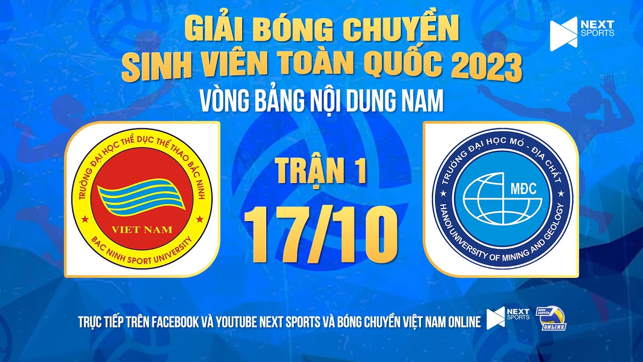 Tường thuật | Nam ĐH TDTT Bắc Ninh - Nam ĐH Mỏ Địa chất | Giải bóng chuyền SV toàn quốc 2023