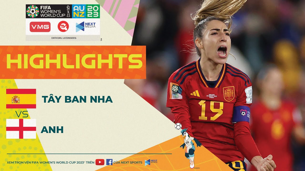 HIGHLIGHTS | Nữ Tây Ban Nha - Nữ Anh | Dấu ấn Carmona, La Roja ghi tên vào lịch sử World Cup nữ