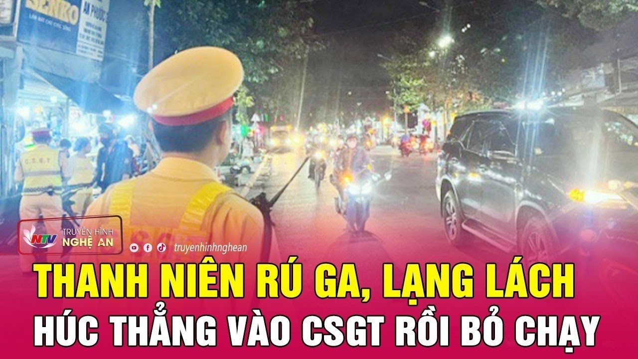 Bình Dương: Thanh niên rú ga, lạng lách húc thẳng vào CSGT rồi bỏ chạy | Nghệ An TV