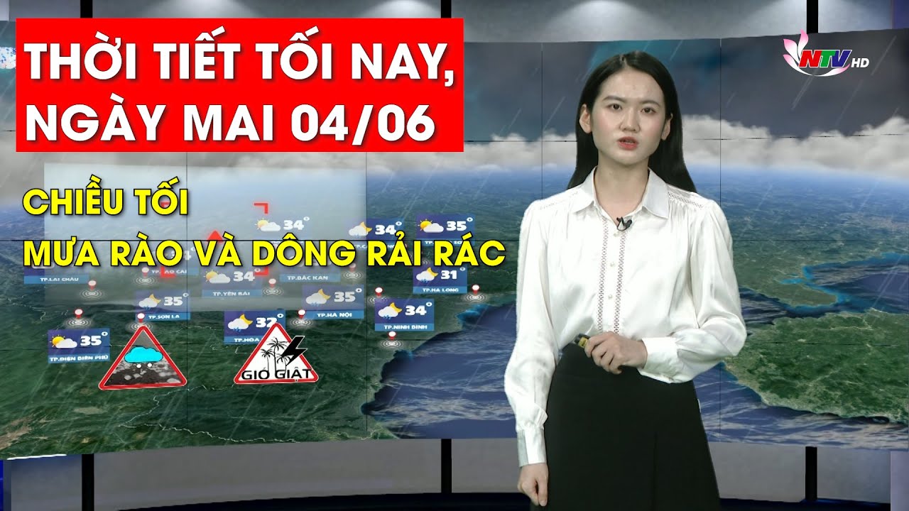 Bản tin Dự báo thời tiết đêm nay, ngày mai 04/06/2023