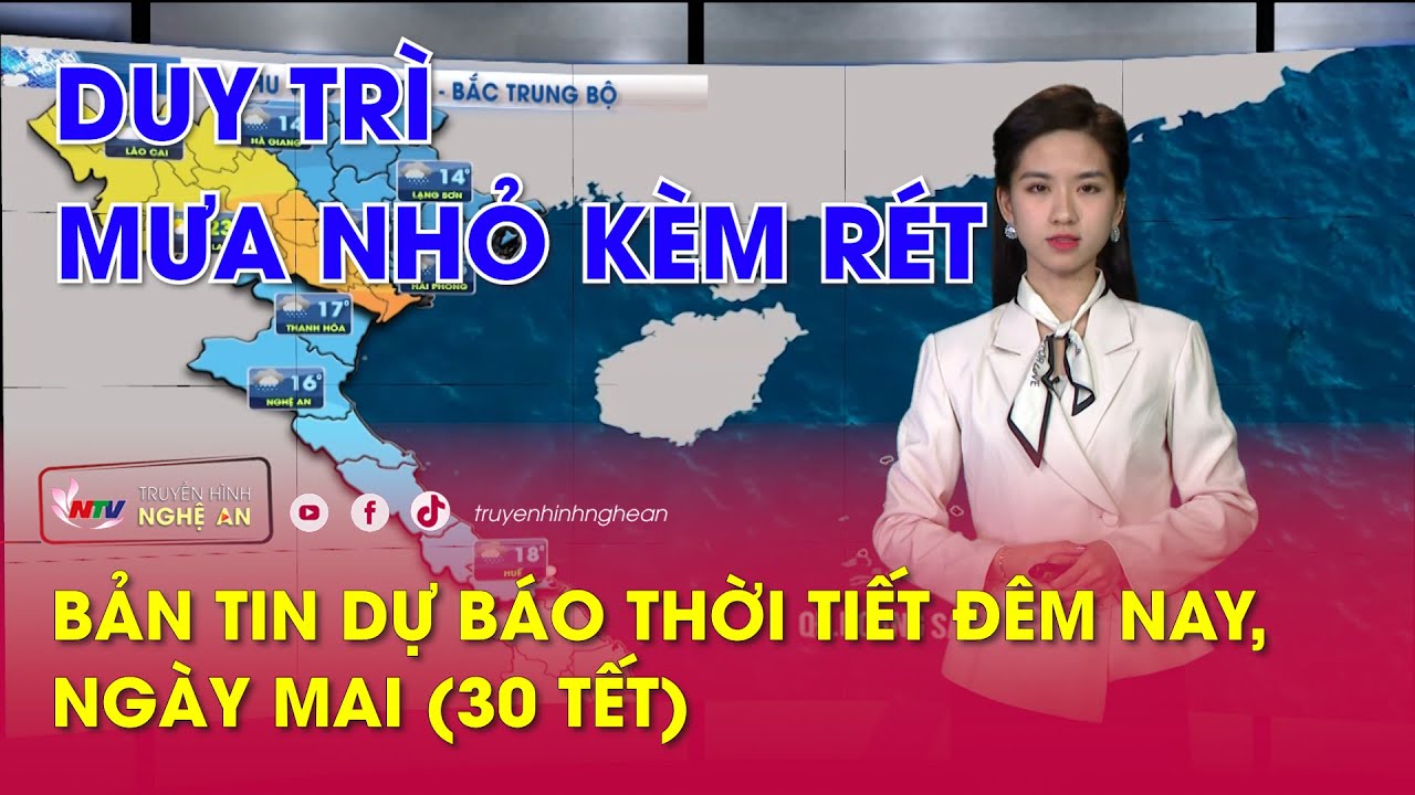 Dự báo thời tiết đêm nay, ngày mai (30 tết): Duy trì mưa nhỏ kèm rét