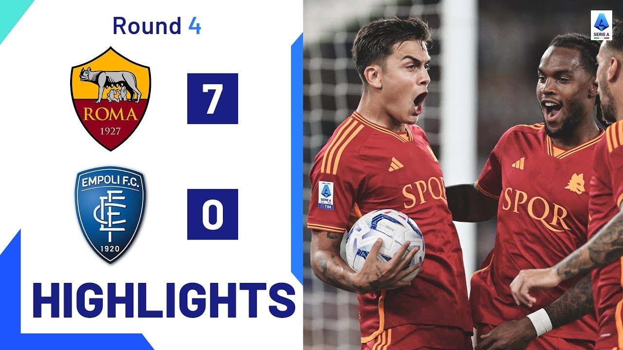 Highlights AS Roma - Enpoli | Dybala lập cú đúp cực cháy Lukaku - Sanches khai nòng ở trận cầu 7 bàn