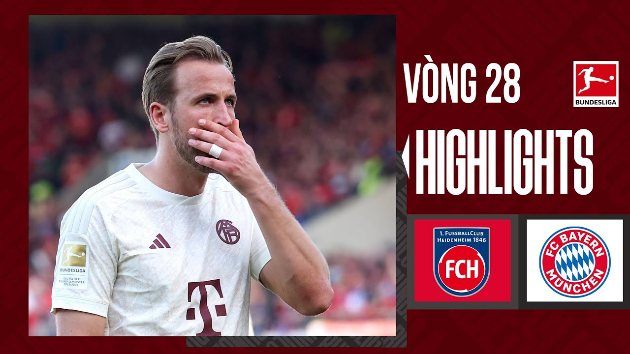 Highlights Heidenheim - Bayern Munich | Harry Kane bất lực nhìn đội nhà thua ngược, buông Bundesliga