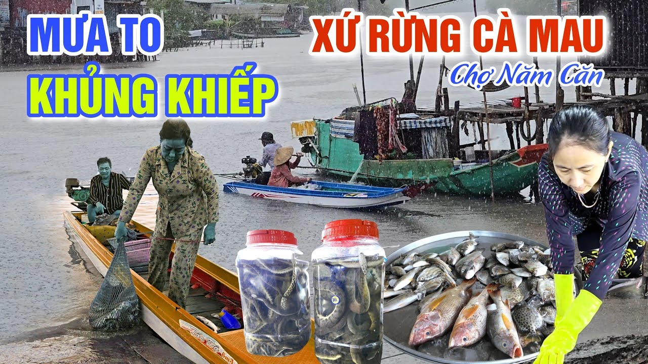 MƯA TO ẦM ẦM XỨ RỪNG CÀ MAU - BÀ CON CHỢ NĂM CĂN BUÔN BÁN Ế ẨM BỎ SẠP ĐI XA