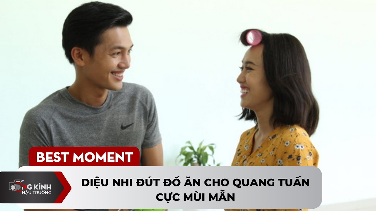 Diệu Nhi đút đồ ăn cho Quang Tuấn cực mùi mẫn