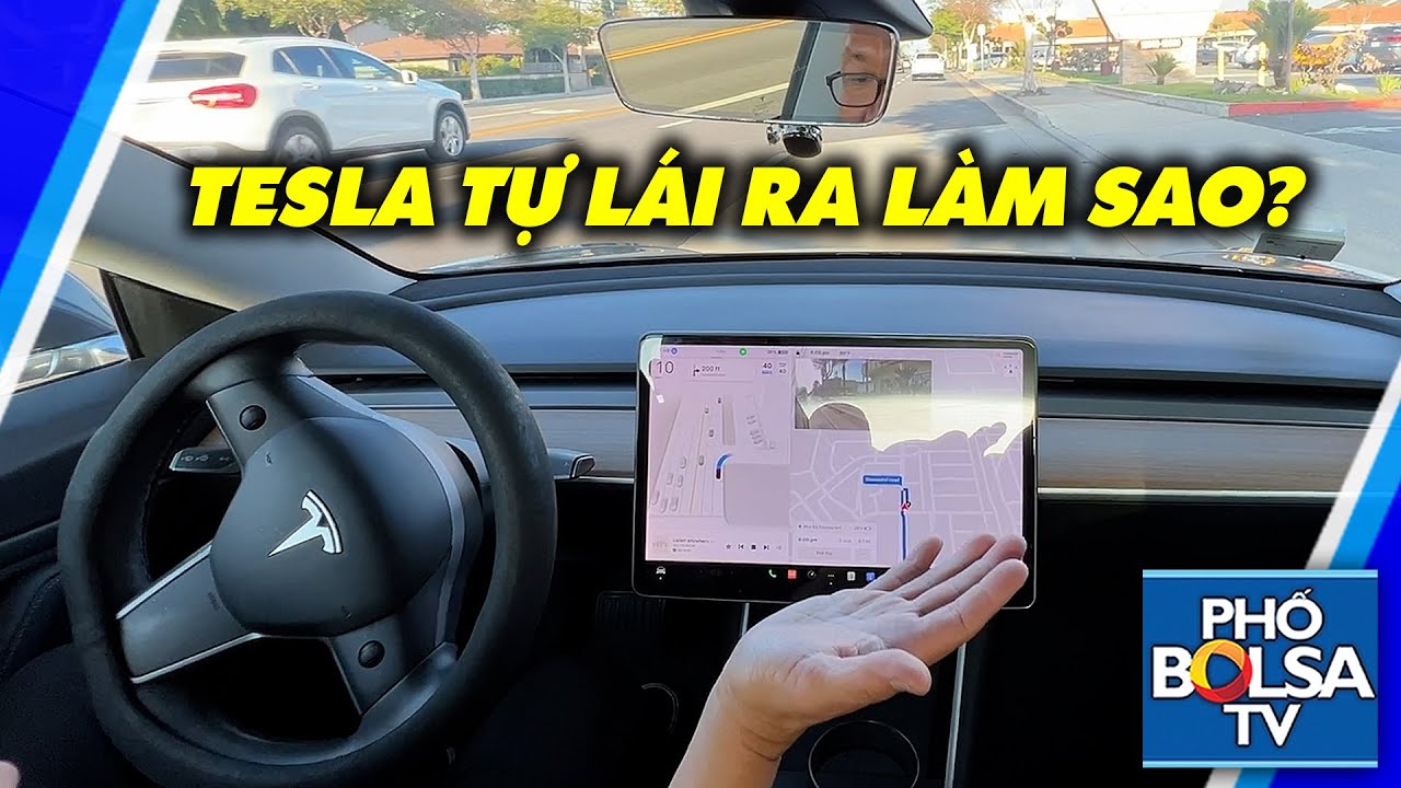 Xe điện Tesla tự động lái trên phố ra làm sao?