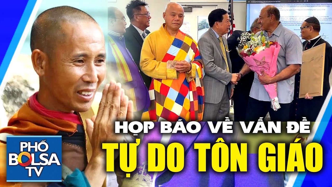 Họp báo ở quận Cam về vấn đề Tự do Tôn giáo, nhiều lần đề cập đến trường hợp sư Minh Tuệ ở Việt Nam