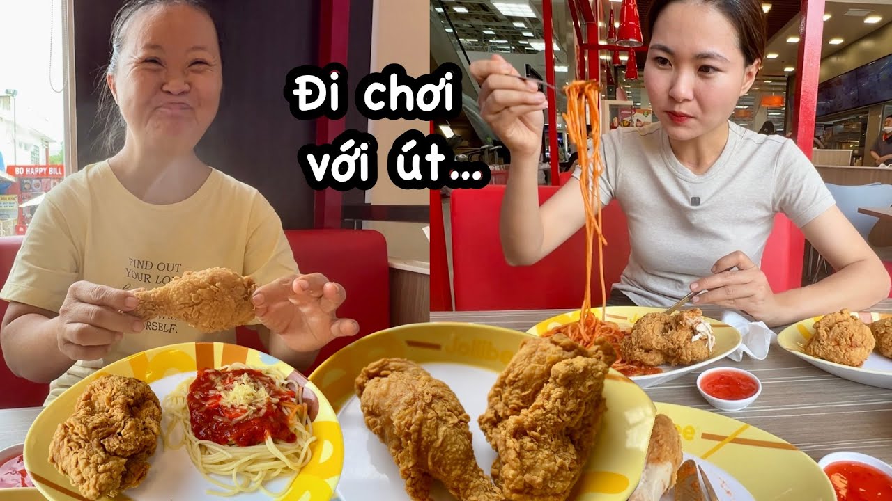 HAI CÔ CHÁU ĐI ĂN, NHÀ SÁCH, MUA SẮM, mua đồ tặng cha mà cha cười quá không dám mặc…