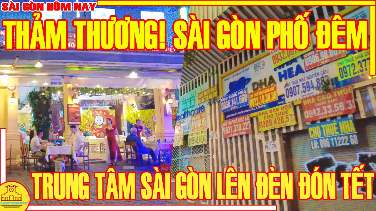 Cận Tết THẢM THƯƠNG Sài Gòn Phố Đêm / TRUNG TÂM Sài Gòn LÊN ĐÈN Đón Tết / Đường Phố Sài Gòn Hôm Nay