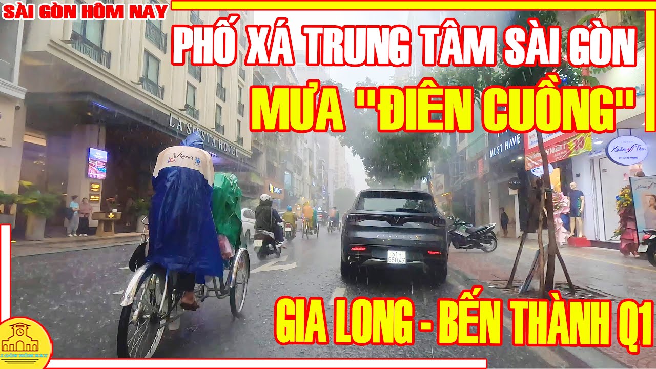 Sài Gòn '"ĐIÊN CUỒNG" TRÚT MƯA! Thật TRỐNG VẮNG Phố Xá GIA LONG - CHỢ BẾN THÀNH Q1 / Sài Gòn Hôm Nay