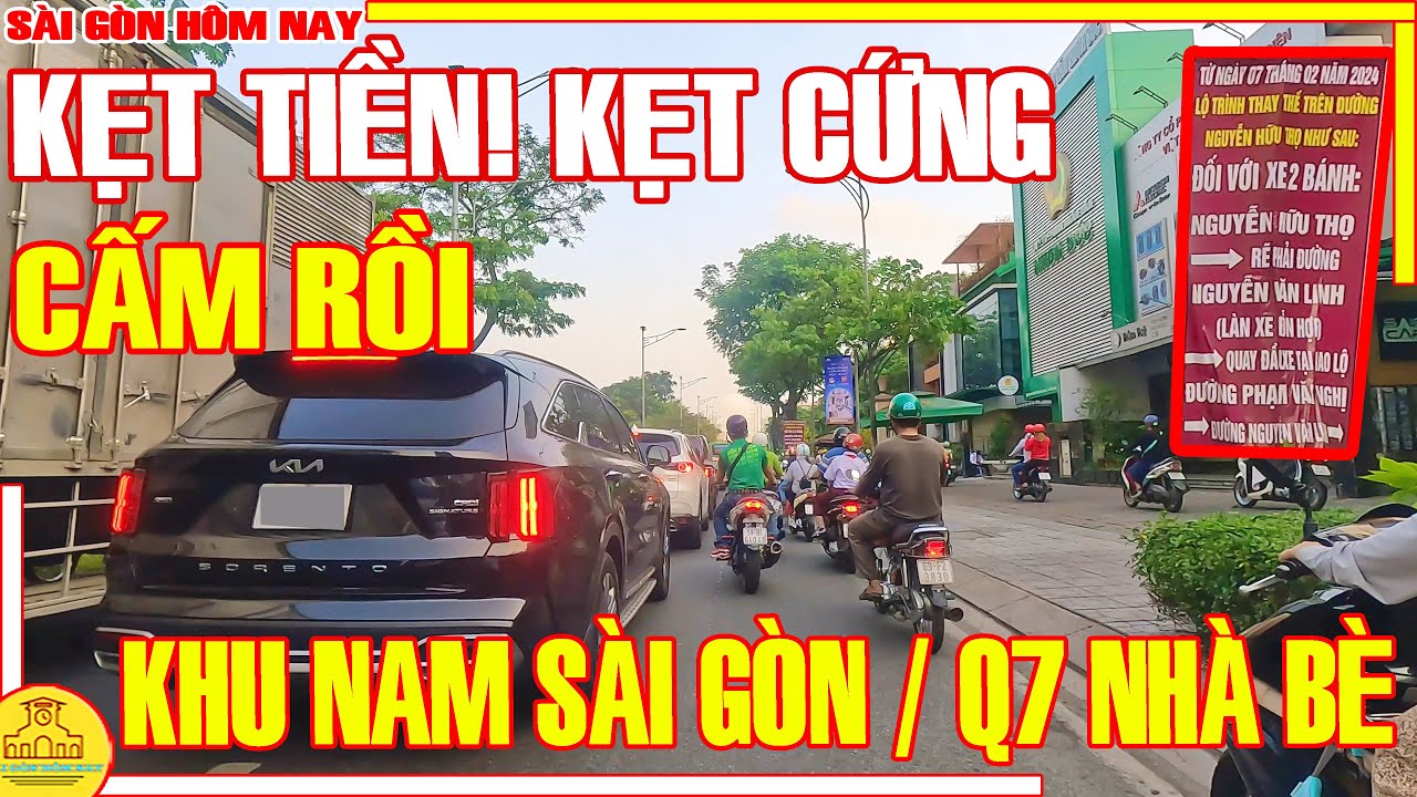 Sài Gòn KẸT TIỀN! KẸT XE KẸT CỨNG / CẤM RỒI Tình Hình ĐI LẠI Khu NHÀ GIÀU Q7 Nhà Bè /Sài Gòn Hôm Nay