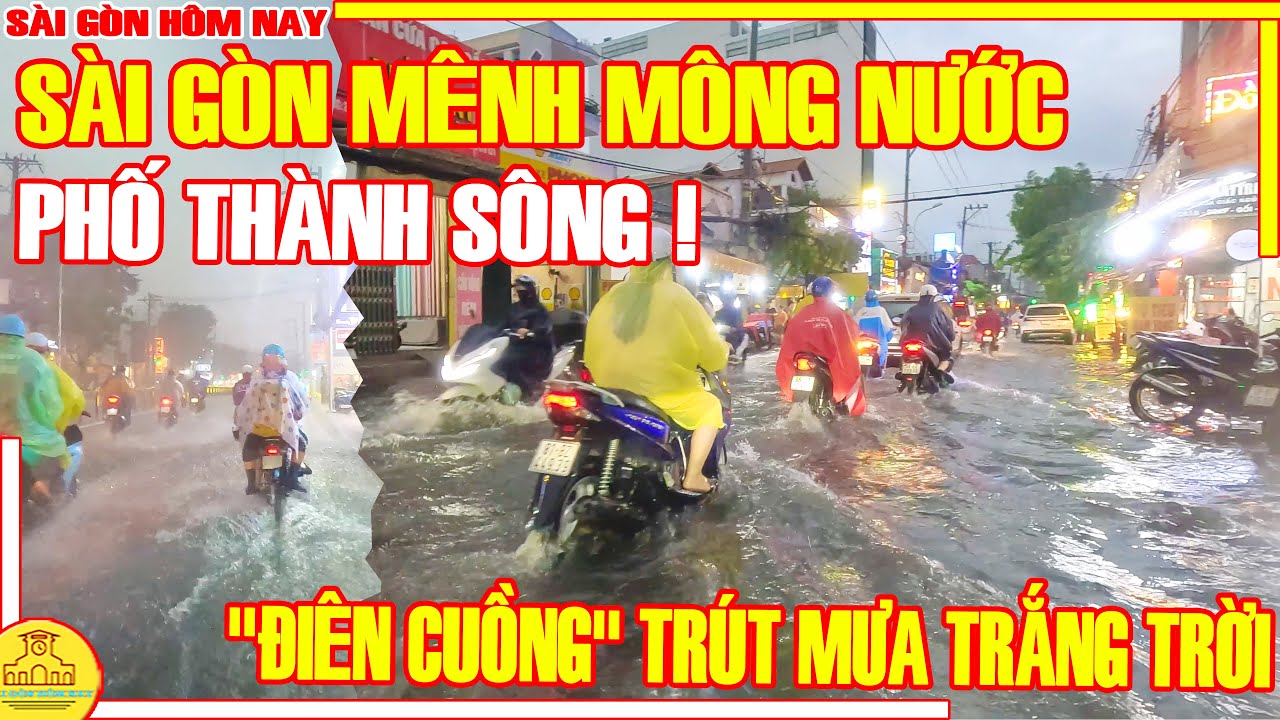 PHỐ THÀNH SÔNG ! Sài Gòn MÊNH MÔNG NƯỚC Khu NHÀ GIÀU Q7 Chiều MƯA TRẮNG TRỜI / Sài Gòn Hôm Nay