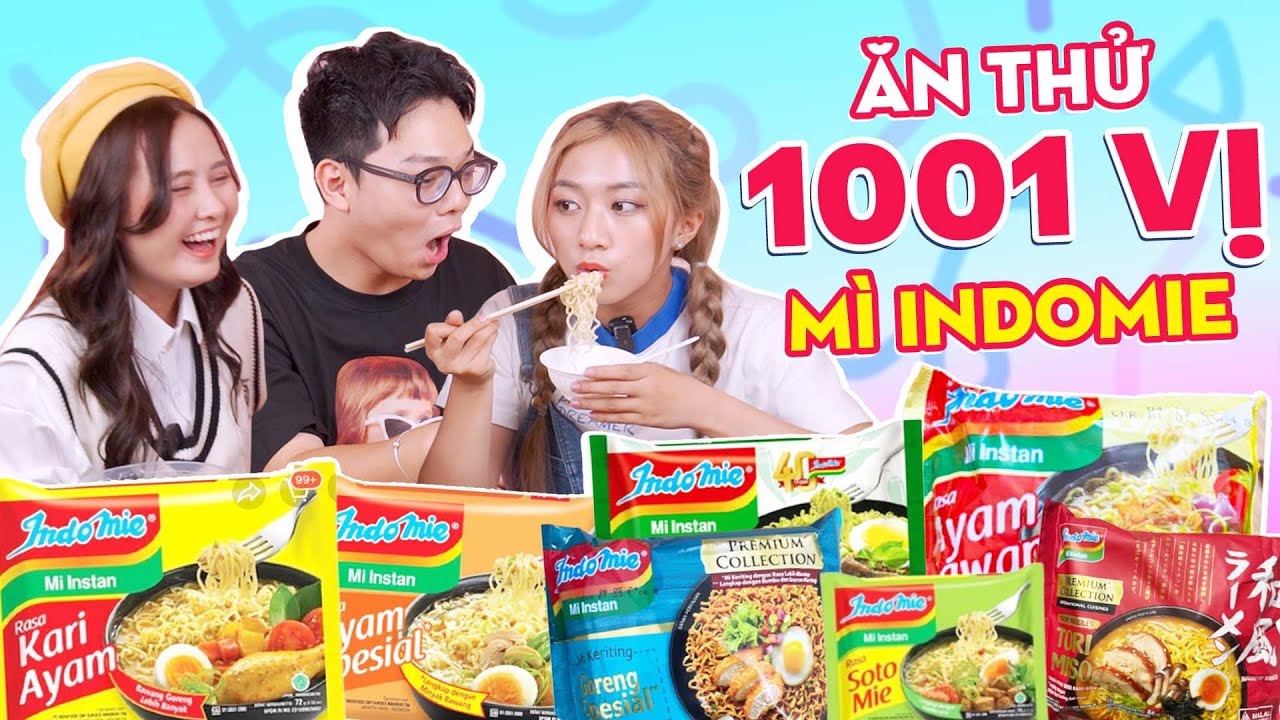 Ăn hết 1001 vị mì INDOMIE!!!: cực nhiều vị lạ, mì Ớt Xanh siêu cuốn 🔥