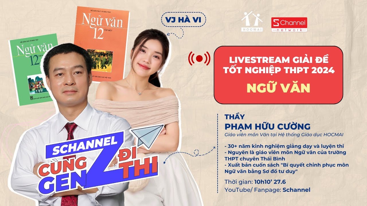 [TRỰC TIẾP] Giải đề môn NGỮ VĂN THPT Quốc gia 2024 | Schannel x Hocmai.vn