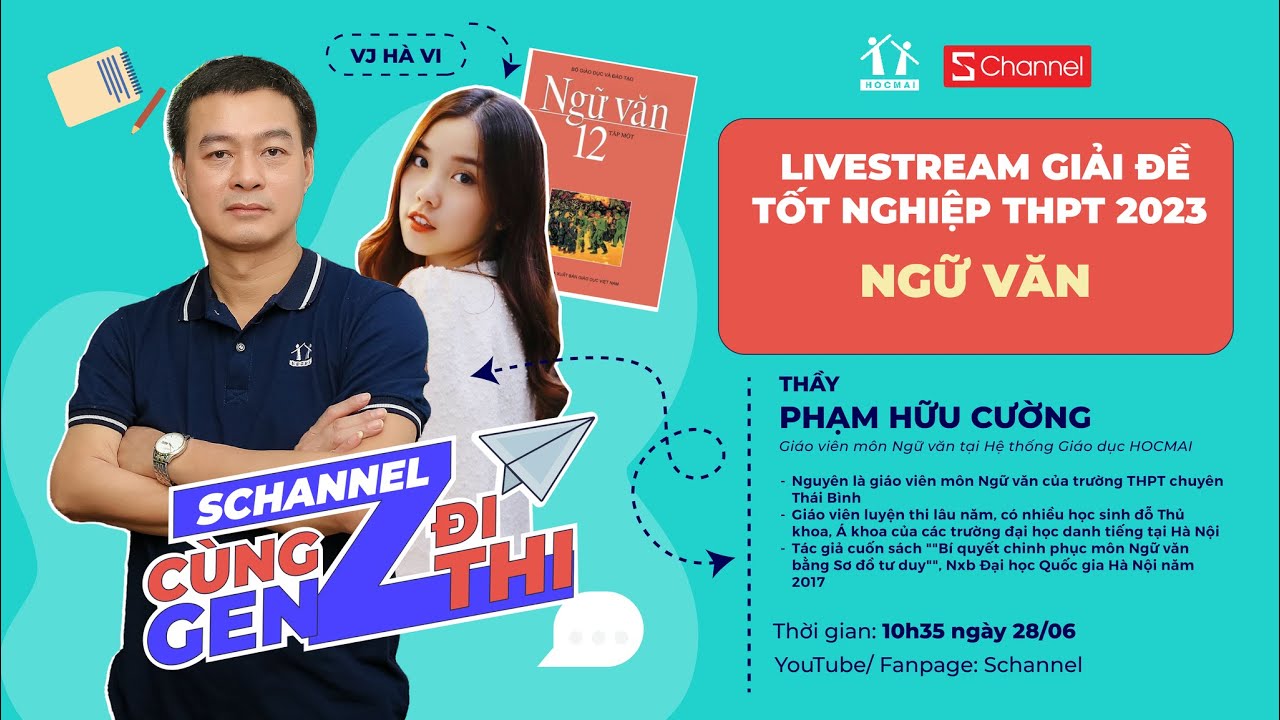 [TRỰC TIẾP] Giải đề môn Ngữ Văn TN THPT 2023 | Schannel x Hocmai.vn