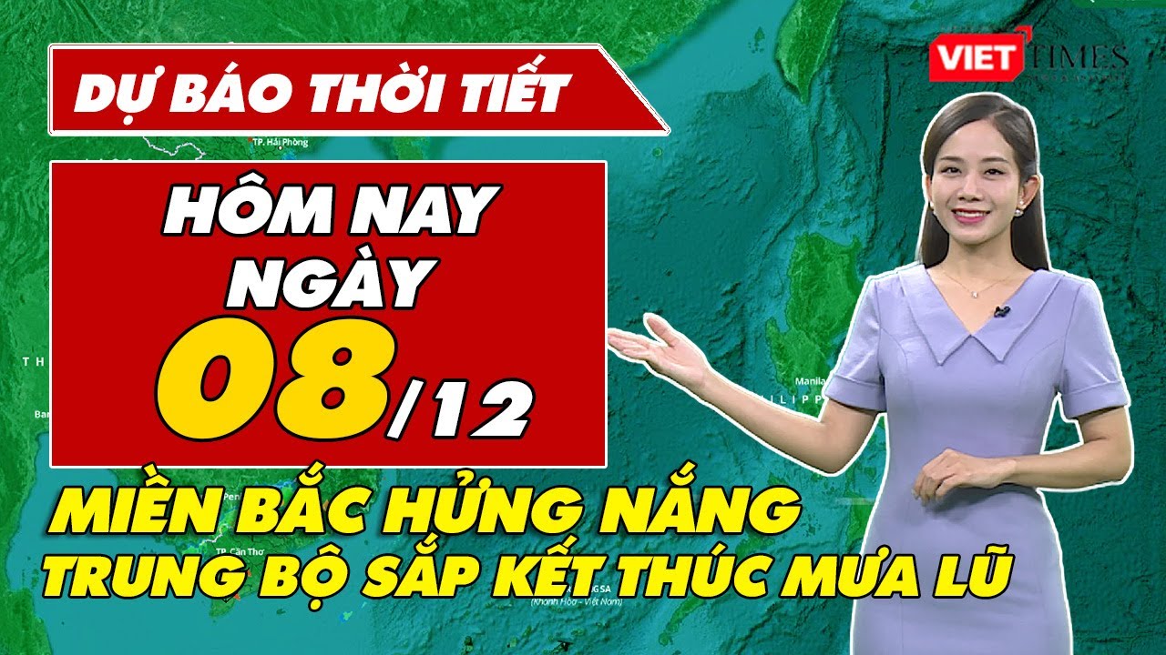 Dự báo thời tiết hôm nay 8/12: Miền Bắc trời rét, ngày hứng nắng ấm, Trung Bộ sắp kết thúc mưa lũ