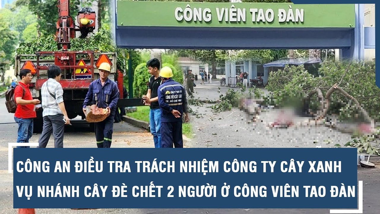 Công an điều tra trách nhiệm công ty cây xanh vụ nhánh cây đè chết 2 người ở Công viên Tao Đàn l VTs