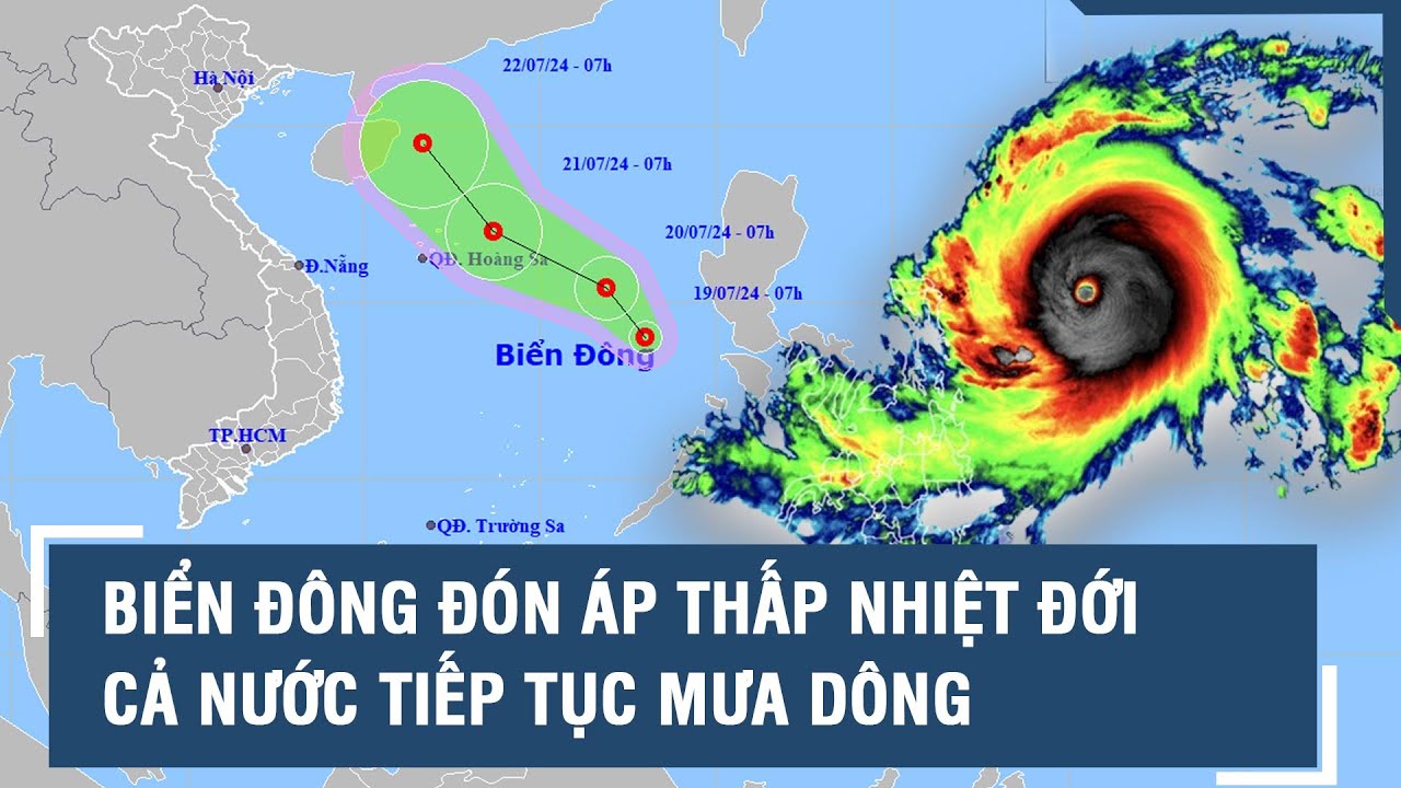 Biển Đông đón áp thấp nhiệt đới, cả nước tiếp tục mưa dông l VTs