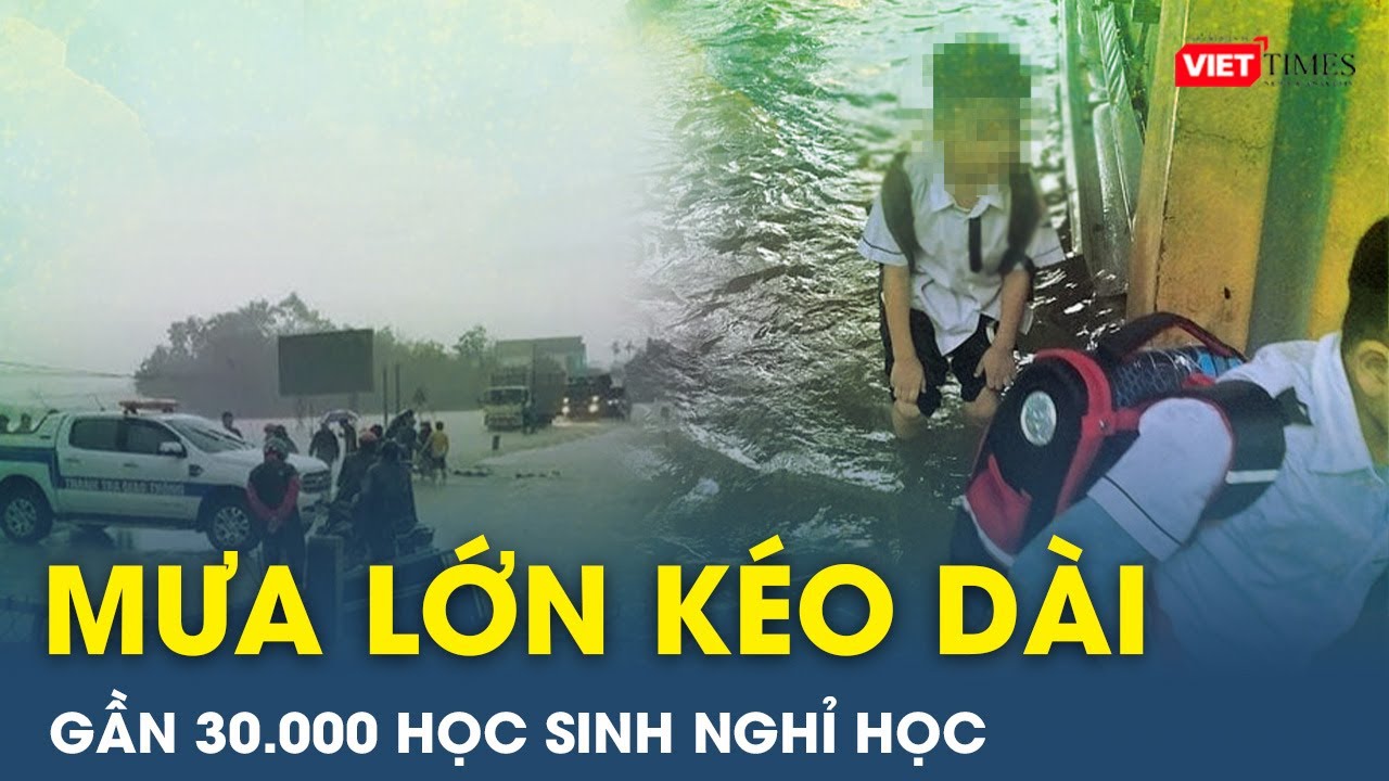 Mưa lũ ở Hà Tĩnh khiến gần 30.000 em nghỉ học, nhiều địa phương bị cô lập, thiệt hại nặng nề | VT