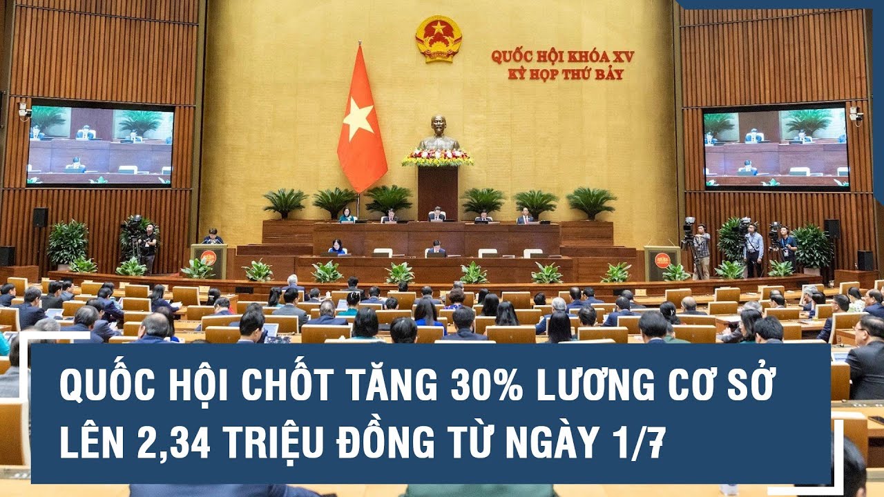 Quốc hội chốt tăng 30% lương cơ sở lên 2,34 triệu đồng từ ngày 1/7 l VTs