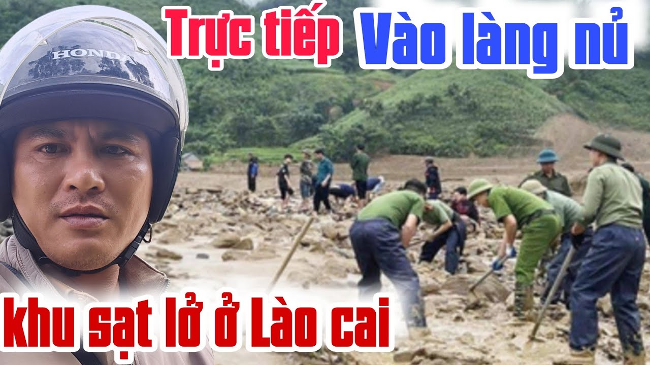 Trực tiếp đường vào làng bị sạt lở ở lao cai