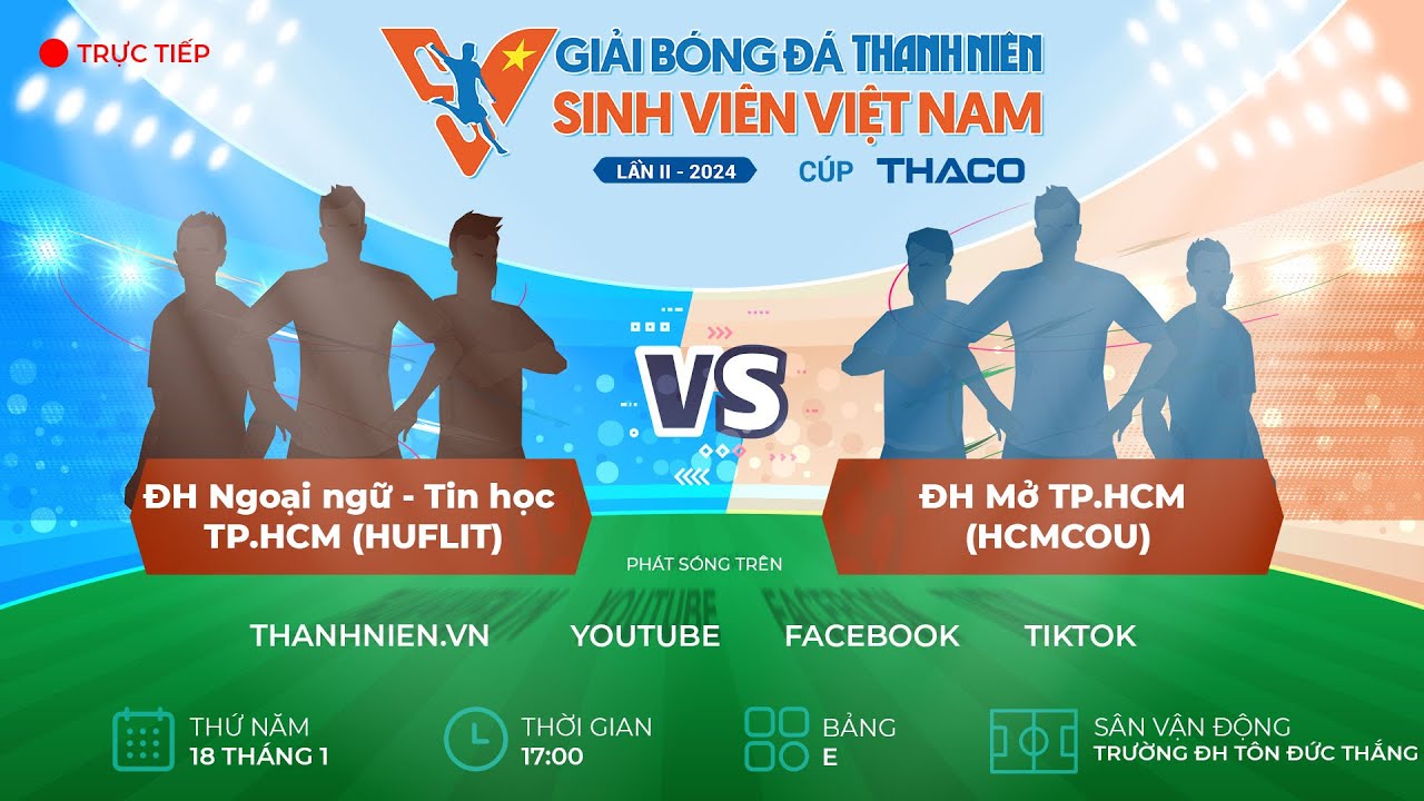 ĐH Ngoại ngữ - Tin học TP.HCM (HUFLIT) - ĐH Mở TP.HCM (HCMCOU) | TNSV THACO Cup 2024 - Vòng loại