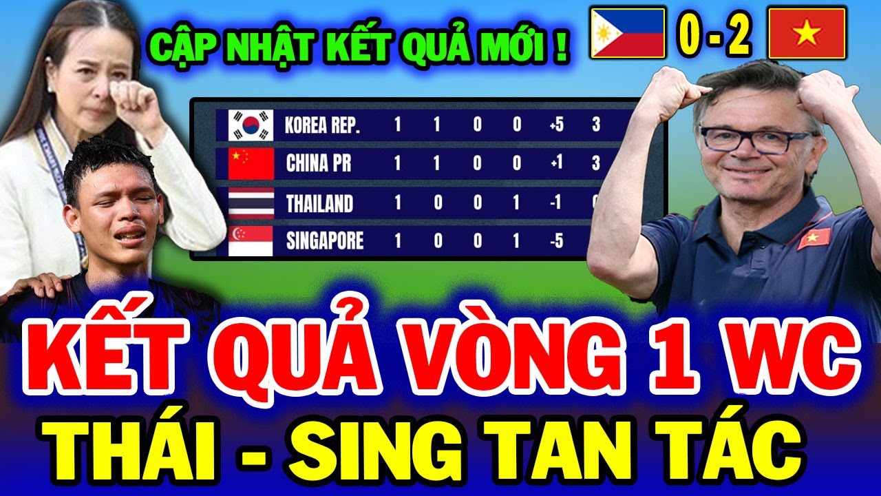 Cập Nhật Kết Quả vòng 1 World Cup: Thái Lan - Singapore thảm bại, Madam Pang khóc nấc ghen tỵ