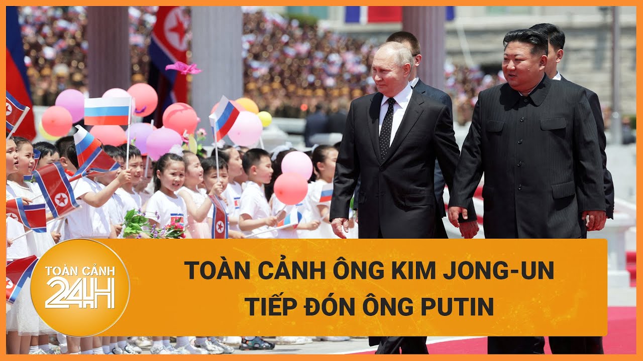 Hình ảnh lễ đón Tổng thống Nga Vladimir Putin tại quảng trường Kim Nhật Thành, Triều Tiên