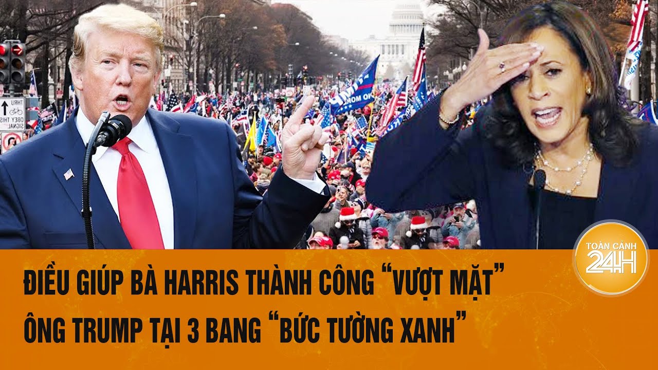 Điều giúp bà Harris thành công "vượt mặt" ông Trump tại 3 bang "bức tường xanh"