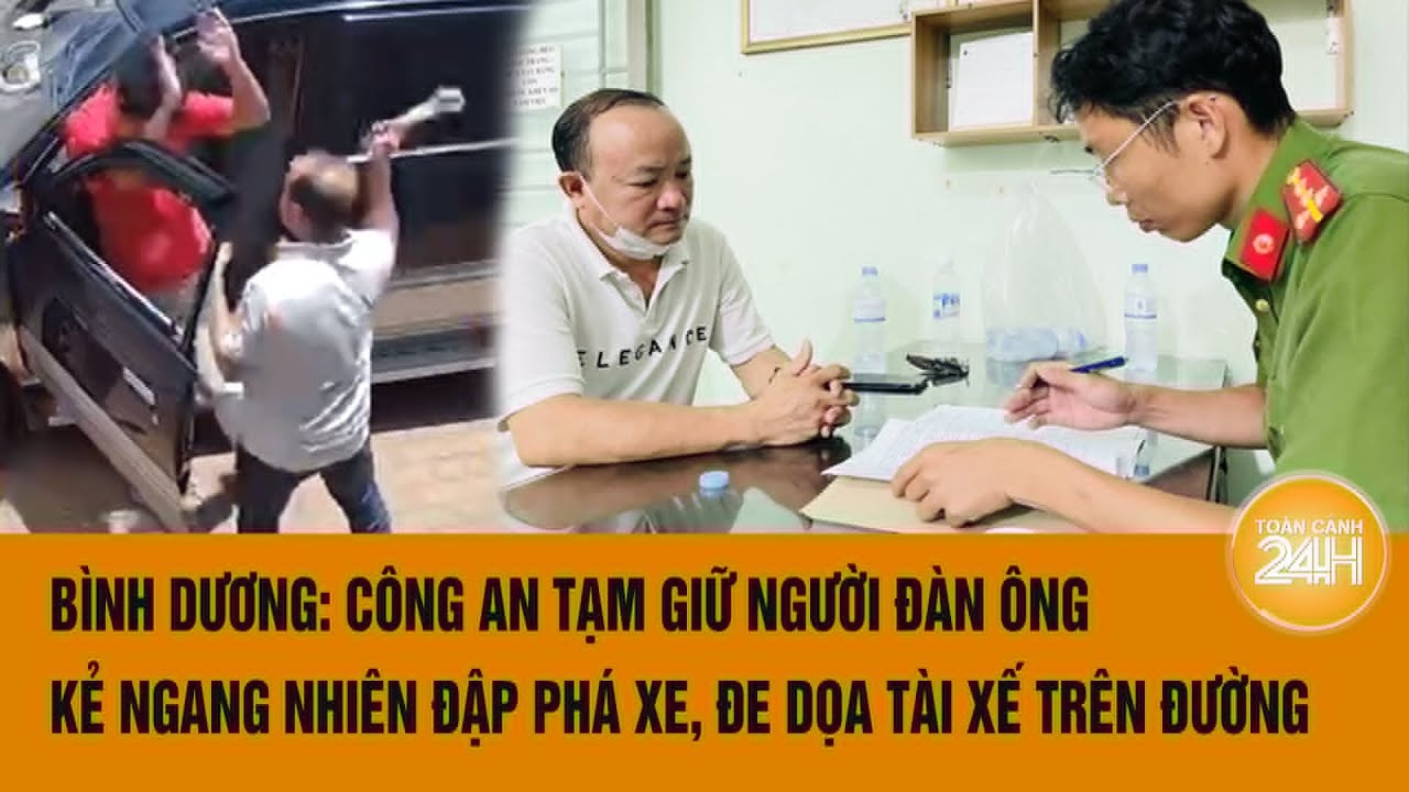 Bình Dương: Công an tạm giữ người đàn ông kẻ ngang nhiên đập phá xe, đe dọa tài xế trên đường