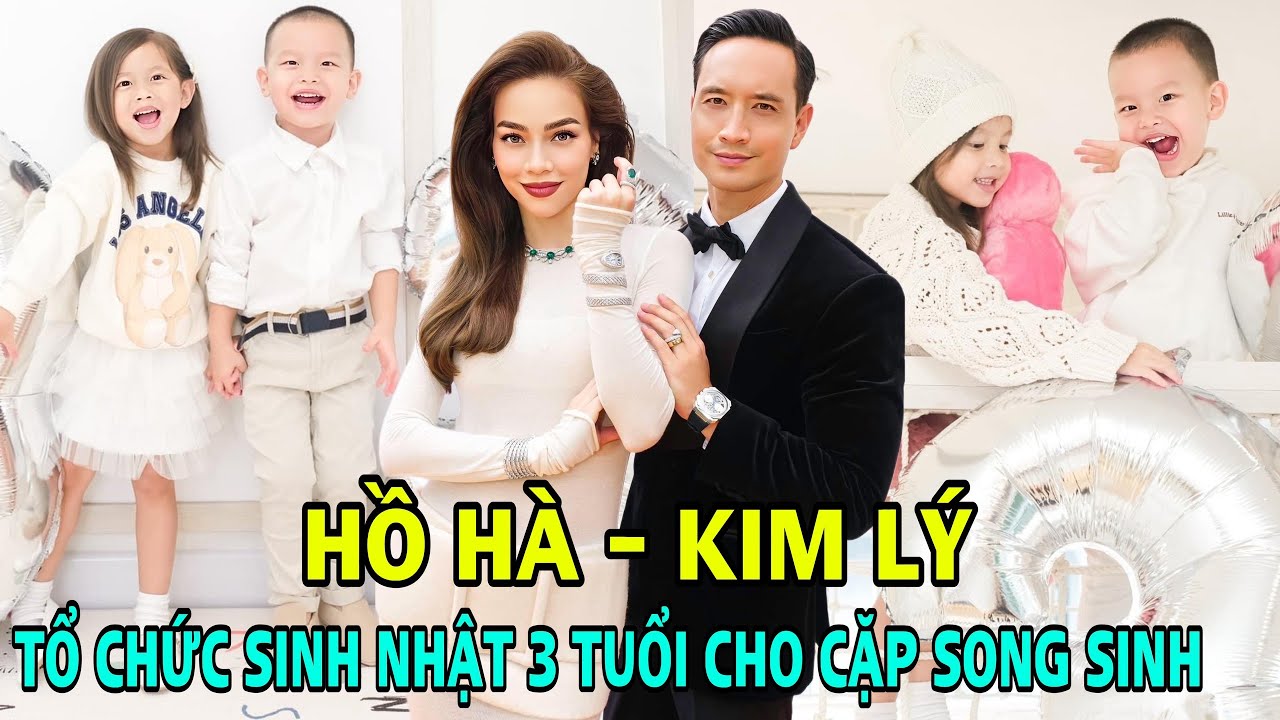 Ca sĩ Hồ Ngọc Hà và ông xã Kim Lý tổ chức sinh nhật ba tuổi cho hai con Lisa - Leon