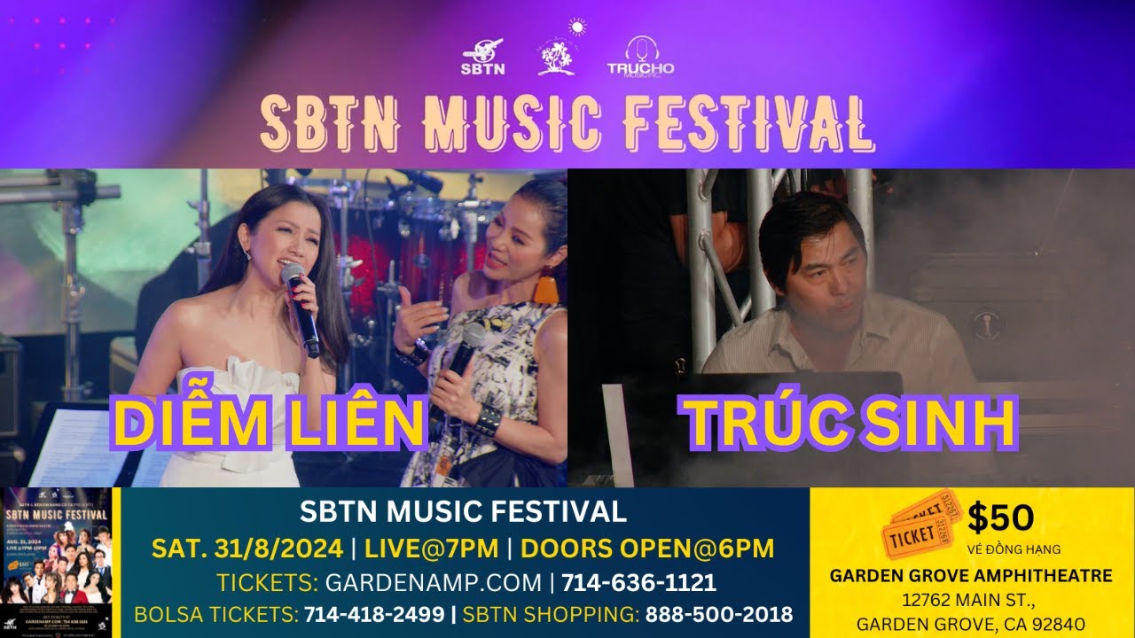 Diễm Lien & Trúc Sinh đến với Đại Hội Nhạc Trẻ Mùa Hè 2024 SBTN Music Festival 31/8/2024