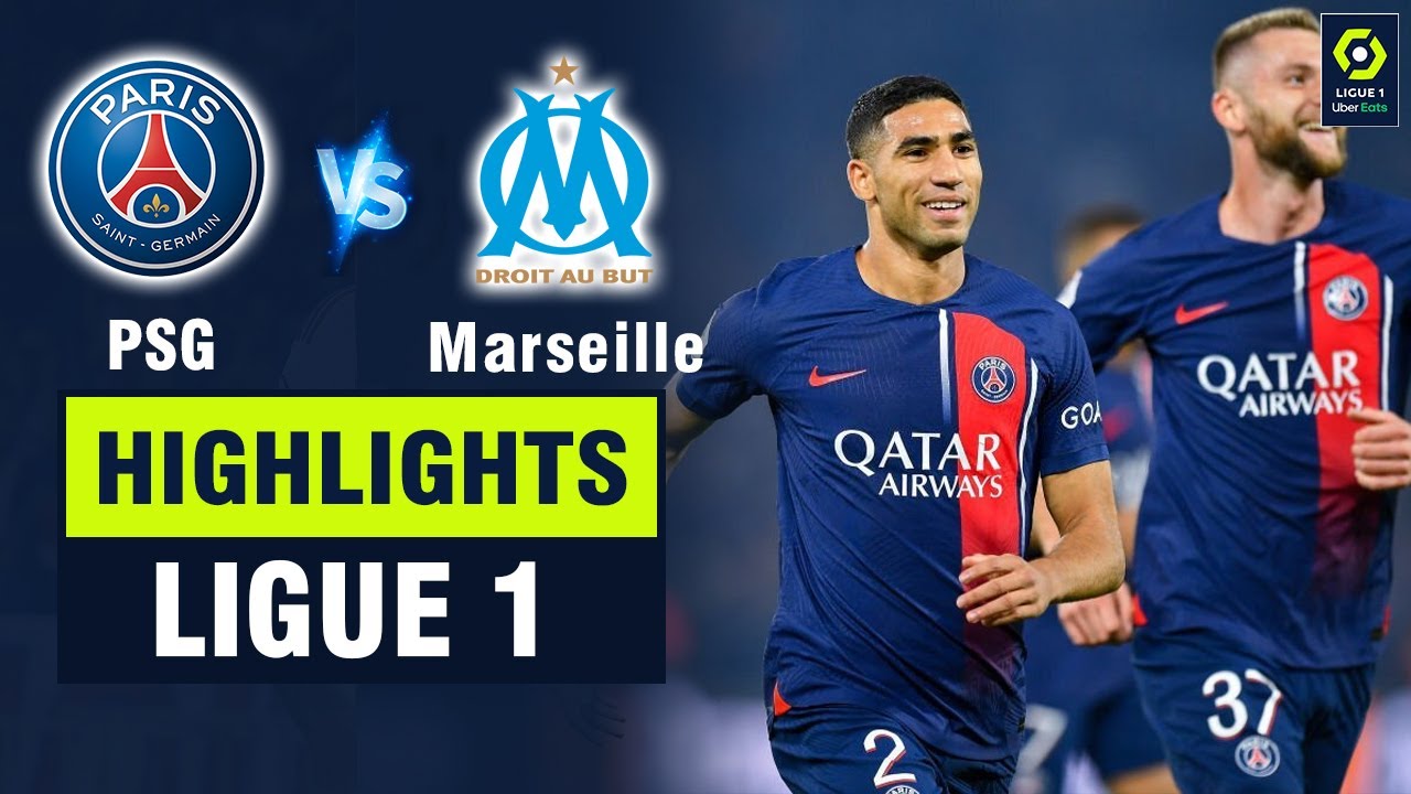 Highlights PSG vs MARSEILLE: Hakimi "vẽ" siêu phẩm, Mbappe chấn thương trong đại thăng 4 sao