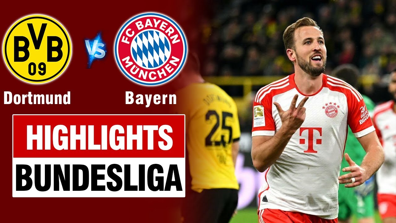 Highlights DORTMUND vs BAYERN MUNICH: Hattrick siêu khủng của Harry Kane, Hùm Xám đè bẹp kình địch