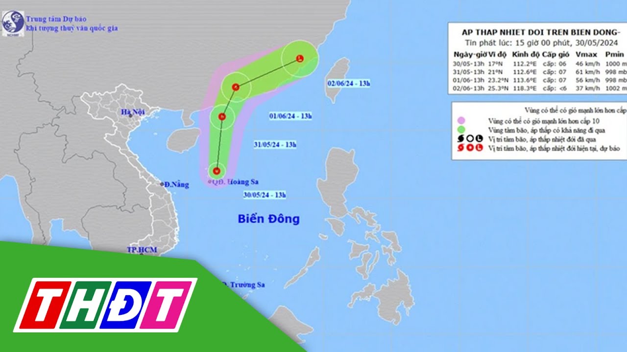 Áp thấp nhiệt đới xuất hiện trên Biển Đông | THDT