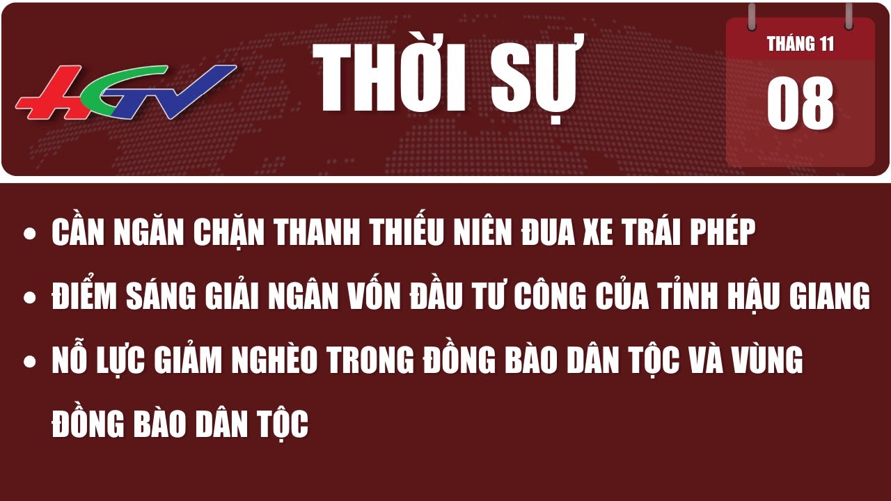 Thời sự Hậu Giang 08/11/2023 | Truyền hình Hậu Giang