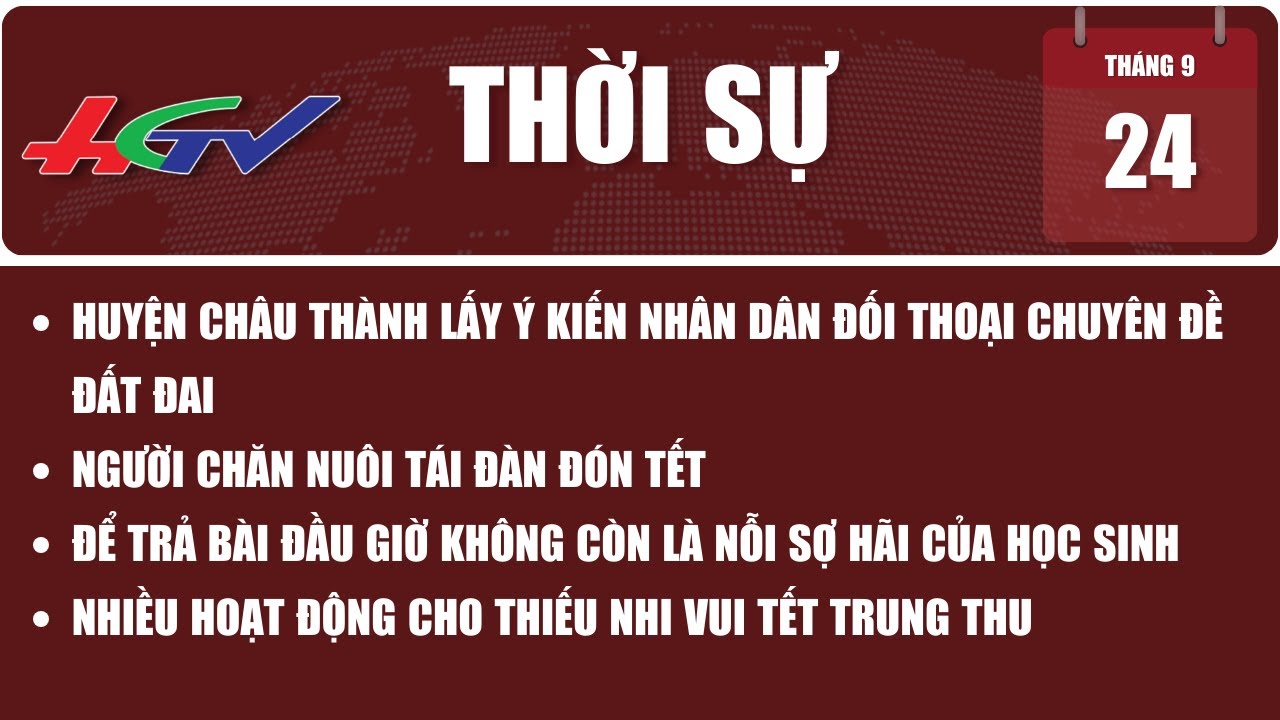 Thời sự Hậu Giang 24/9/2023 | Truyền hình Hậu Giang