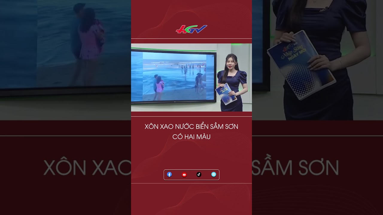 Xôn xao nước biển Sầm Sơn có hai màu #shortshgtv | Truyền hình Hậu Giang