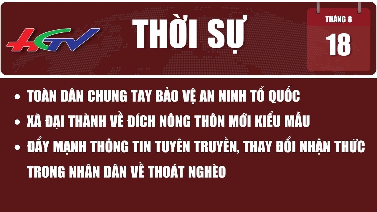 Thời sự Hậu Giang 18/8/2023 | Truyền hình Hậu Giang