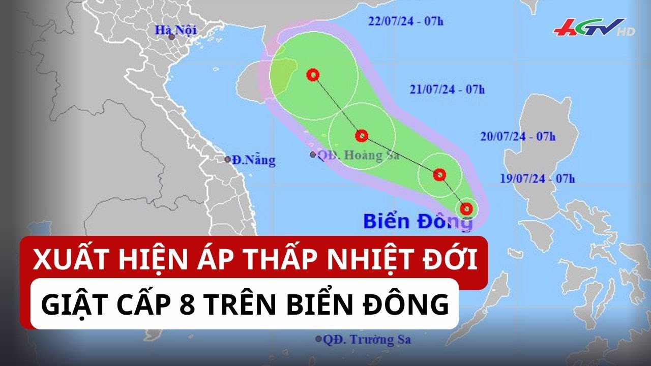 Xuất hiện áp thấp nhiệt đới giật cấp 8 trên biển Đông | Truyền hình Hậu Giang