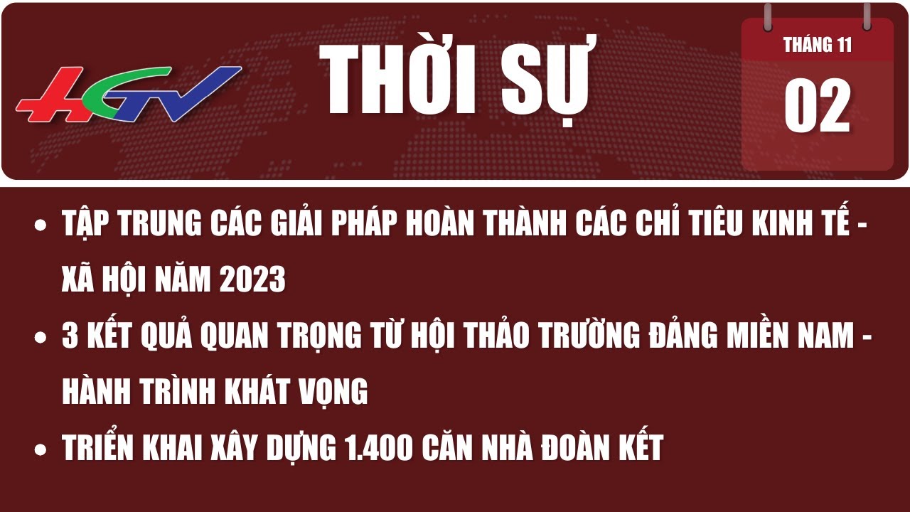 Thời sự Hậu Giang 02/11/2023 | Truyền hình Hậu Giang