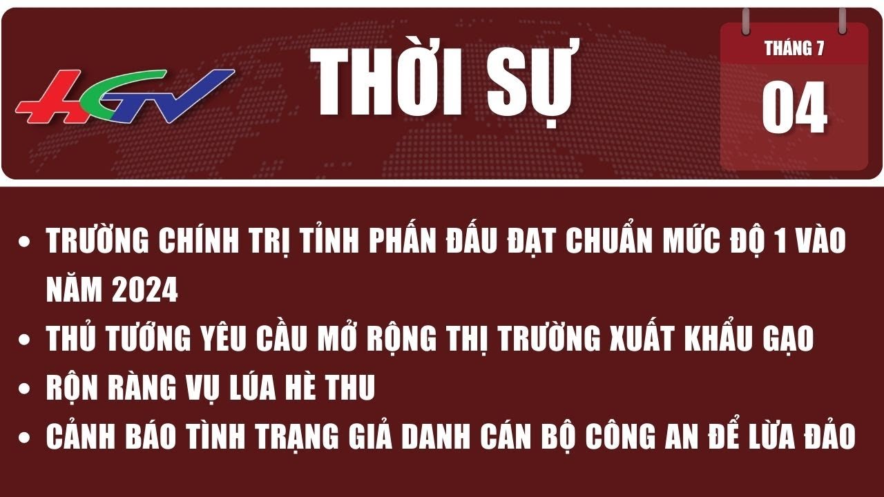 Thời sự Hậu Giang 04/7/2023 | Truyền hình Hậu Giang