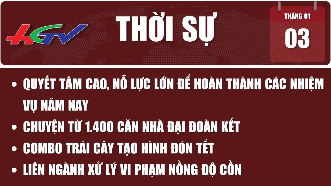 [🔴 Trực tiếp] Thời sự Hậu Giang 03.01.2024 | Truyền hình Hậu Giang